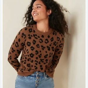 Old Navy Cozy Brown Cheetah Sweater